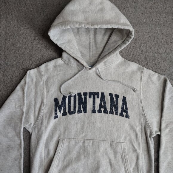 Champion Reverse Weave MONTANA Hoodie Small Grey Heathered - Picture 12 of 12